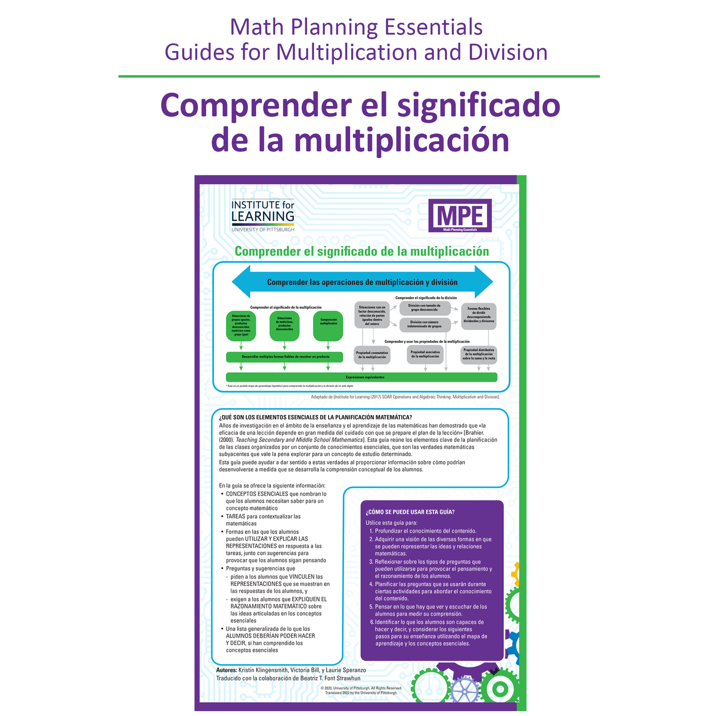 Math Planning Essentials Guides for Multiplication and Division