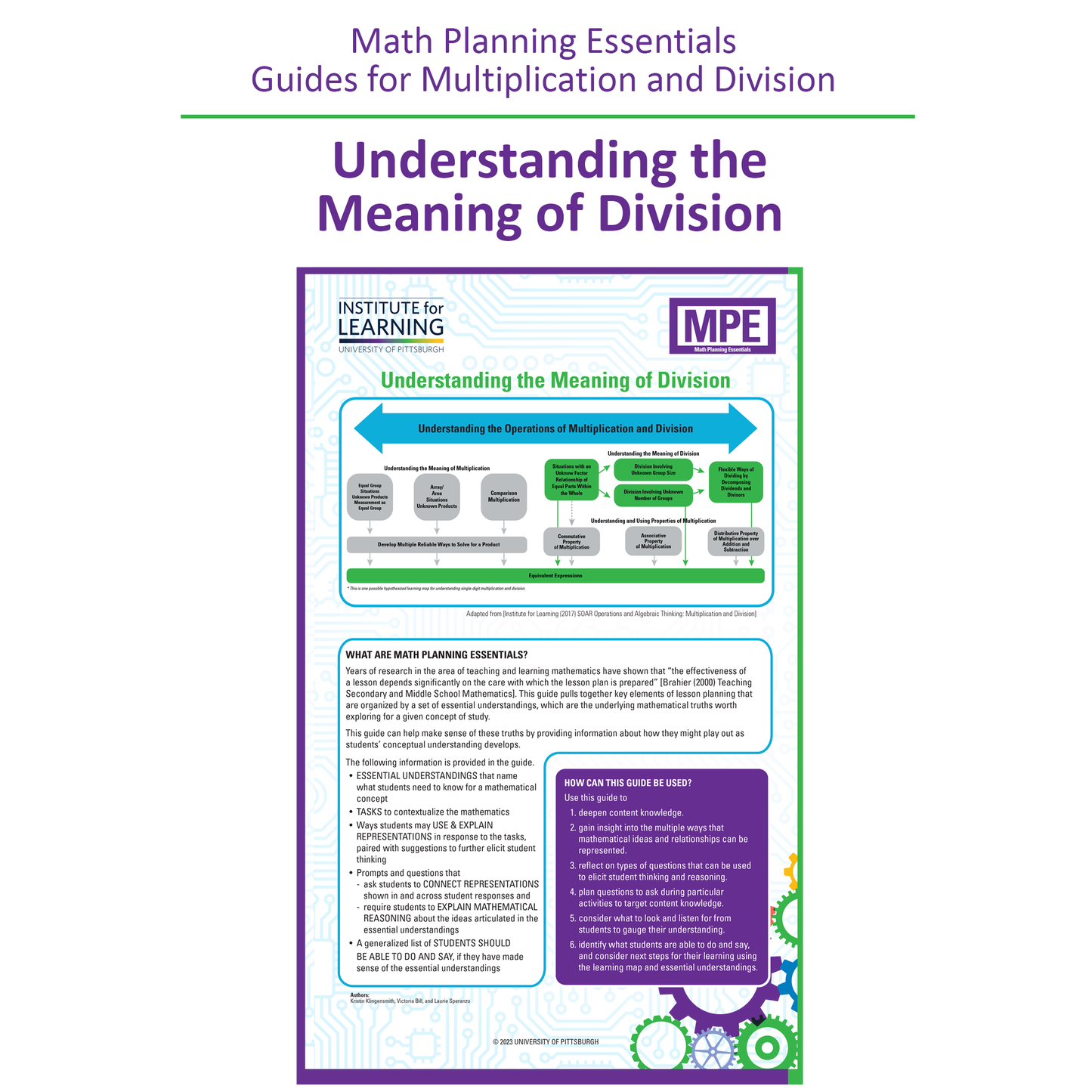 Math Planning Essentials Guides for Multiplication and Division