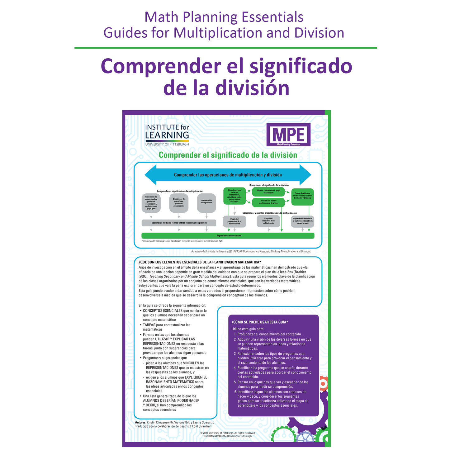 Math Planning Essentials Guides for Multiplication and Division