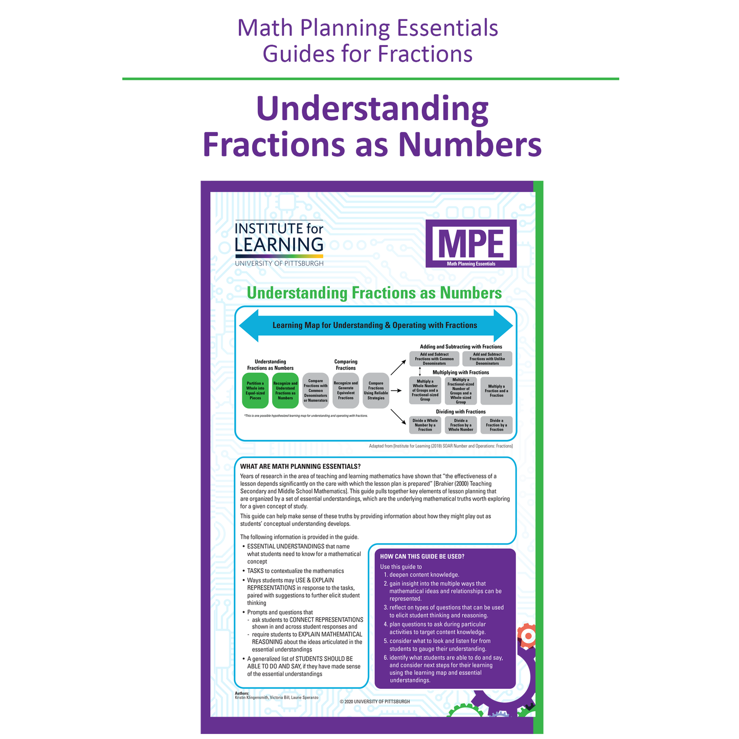 Math Planning Essentials Guides for Fractions