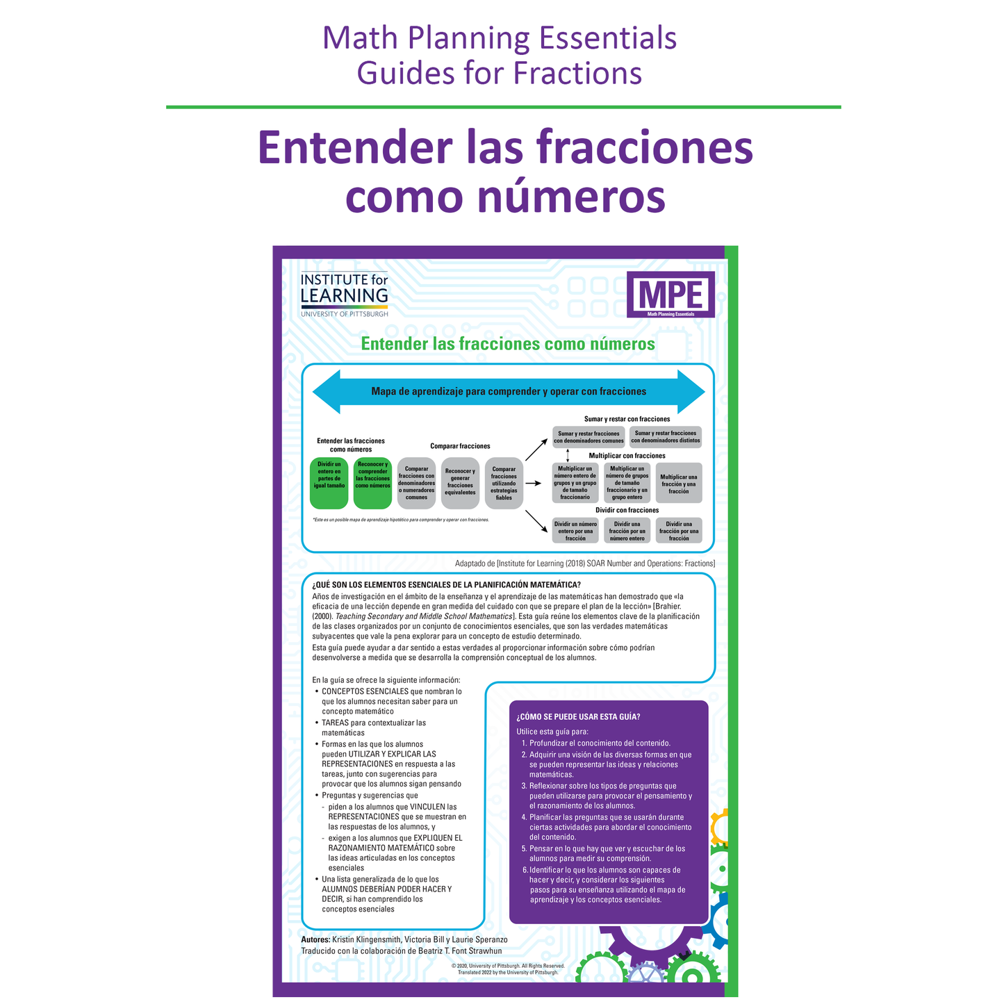Math Planning Essentials Guides for Fractions