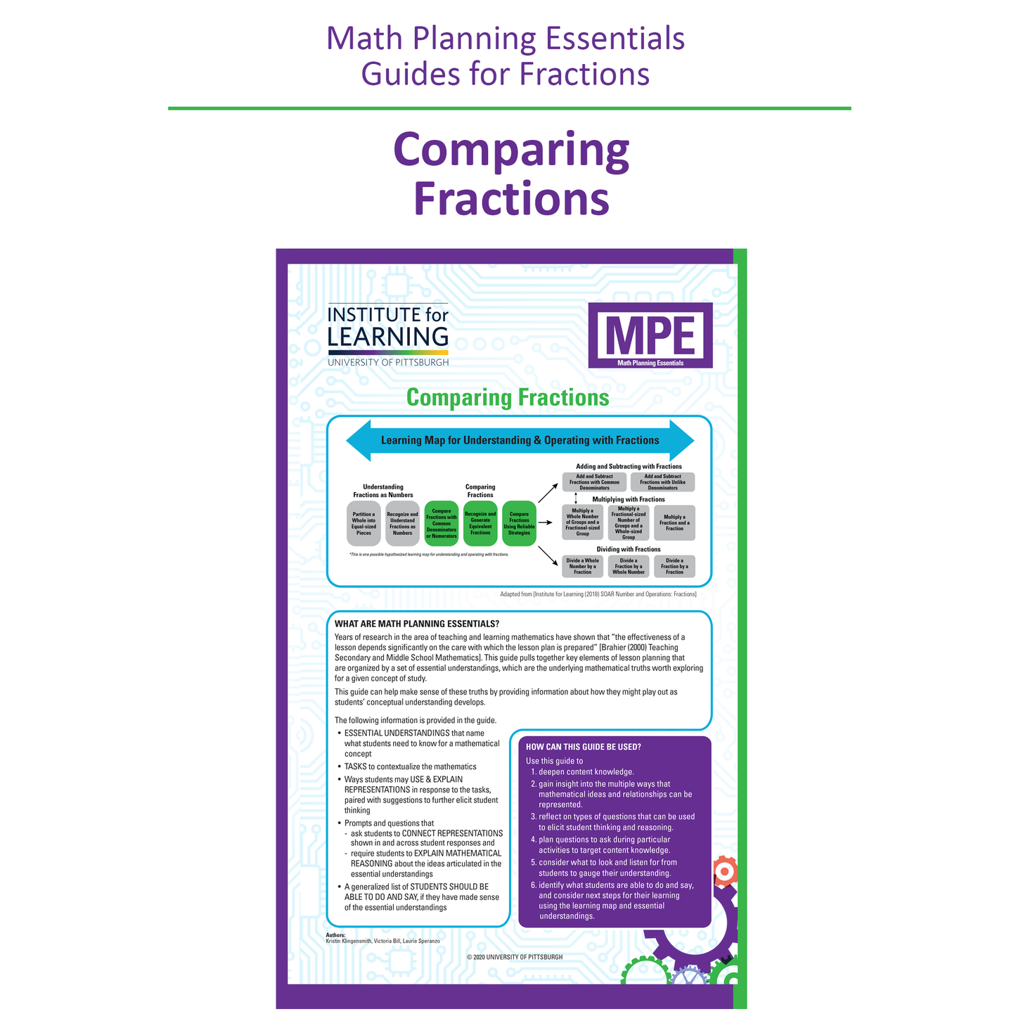 Math Planning Essentials Guides for Fractions