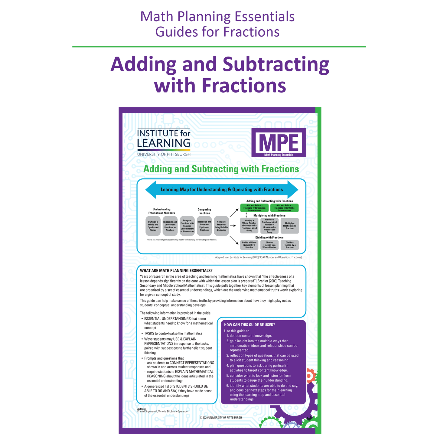 Math Planning Essentials Guides for Fractions