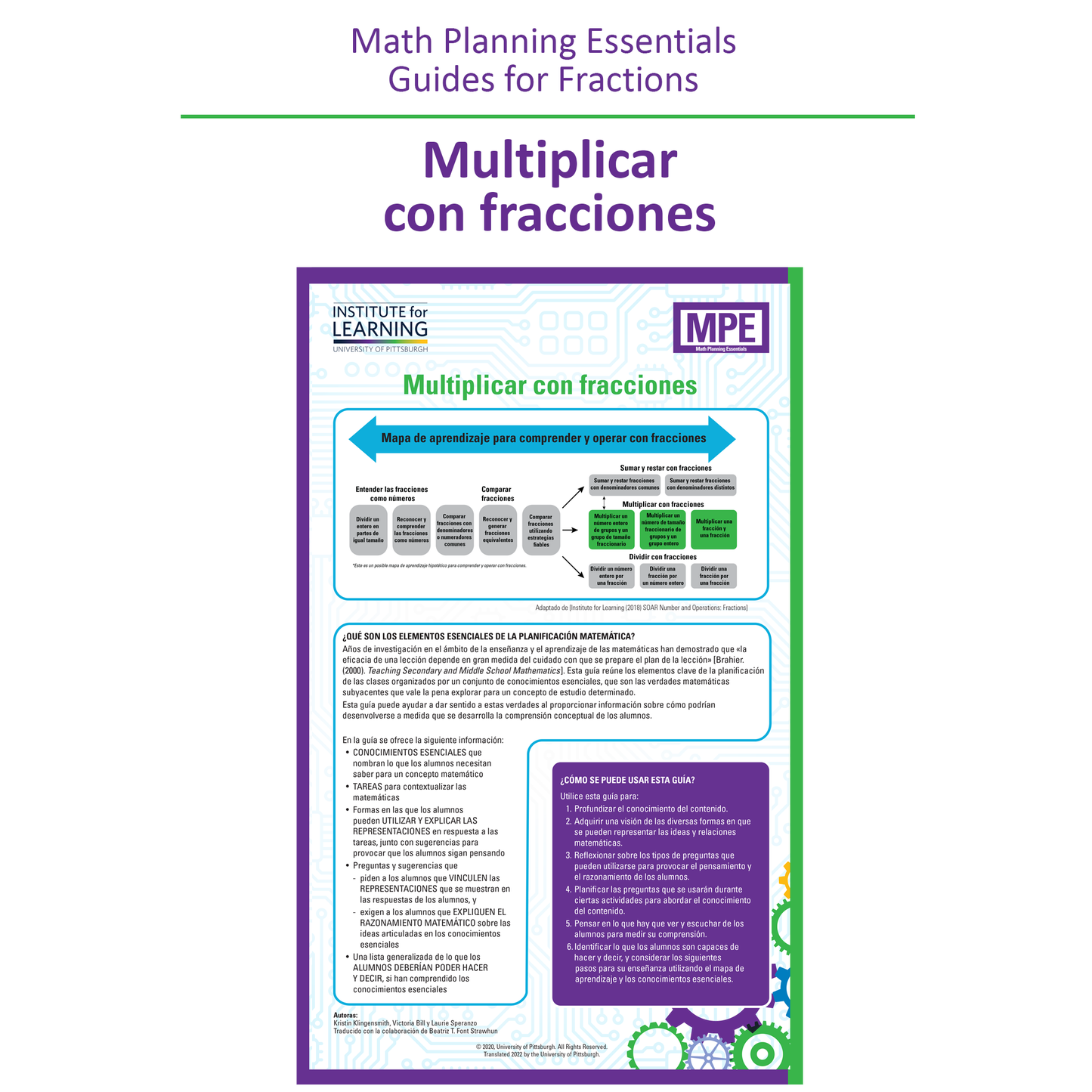 Math Planning Essentials Guides for Fractions