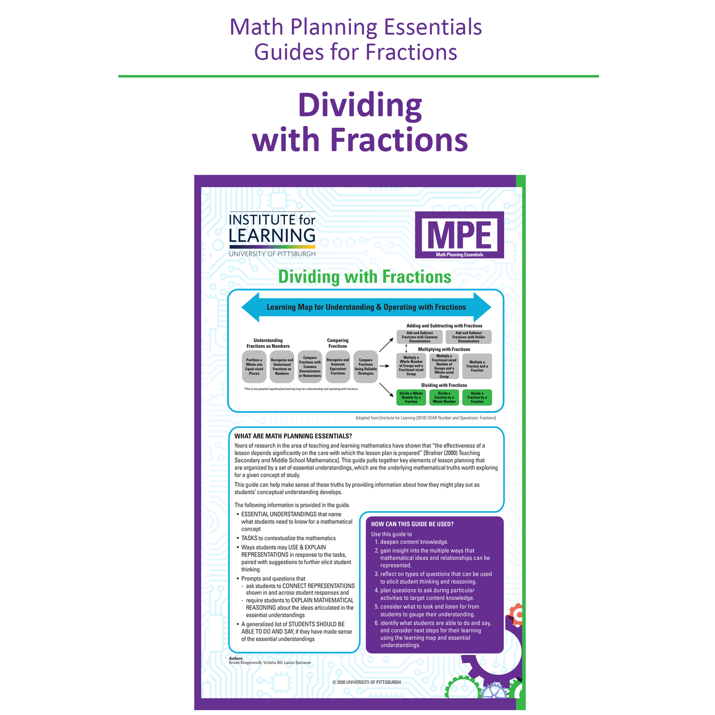 Math Planning Essentials Guides for Fractions