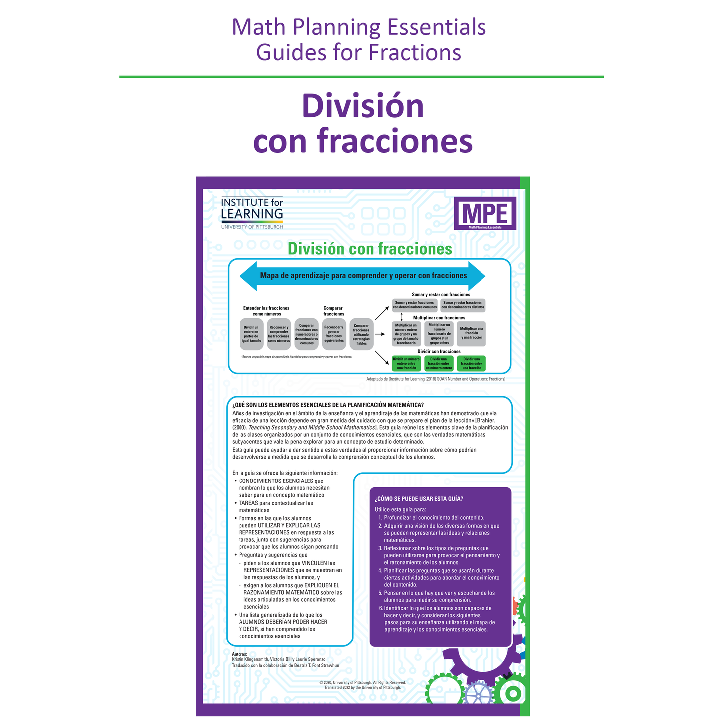 Math Planning Essentials Guides for Fractions