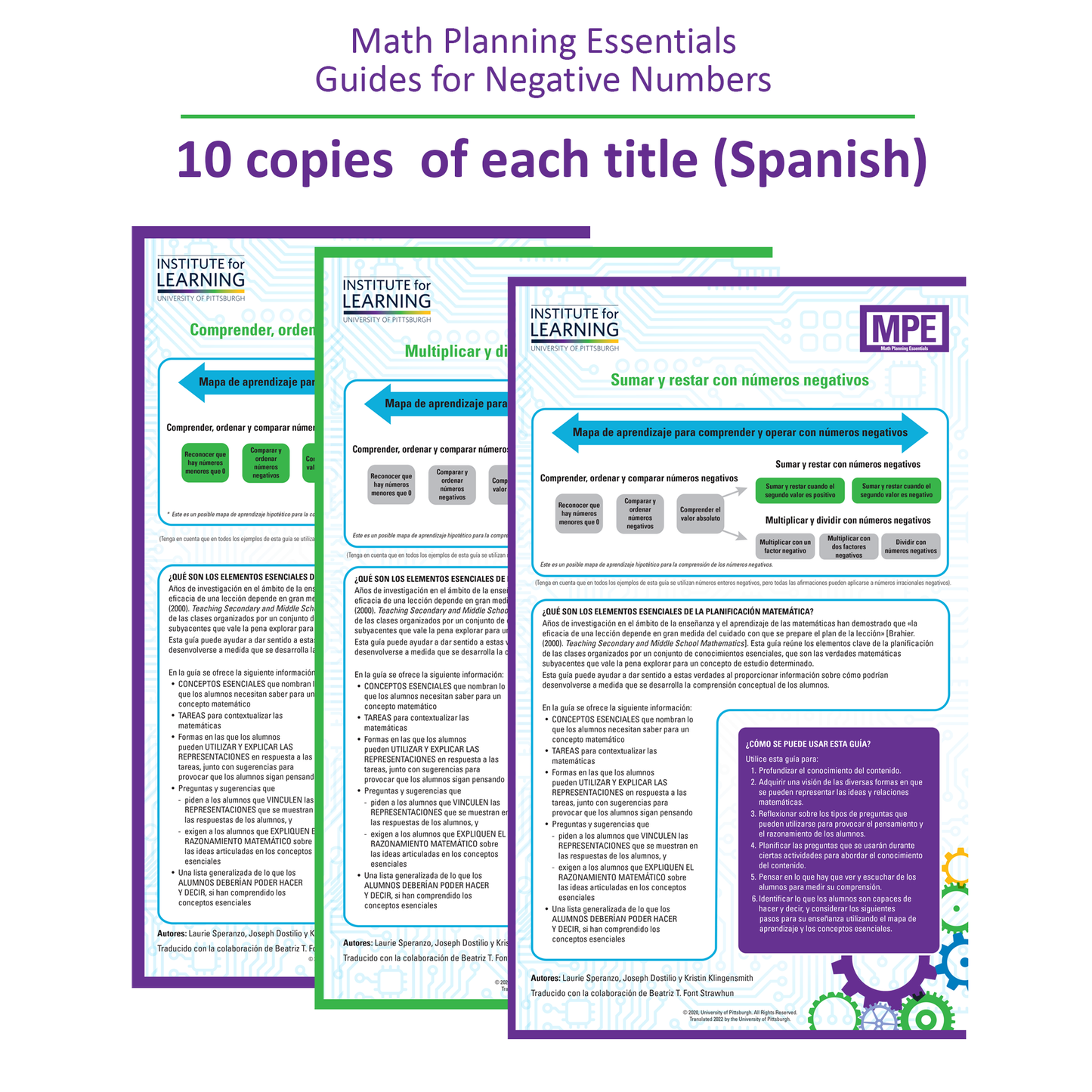 Math Planning Essentials Guides for Negative Numbers