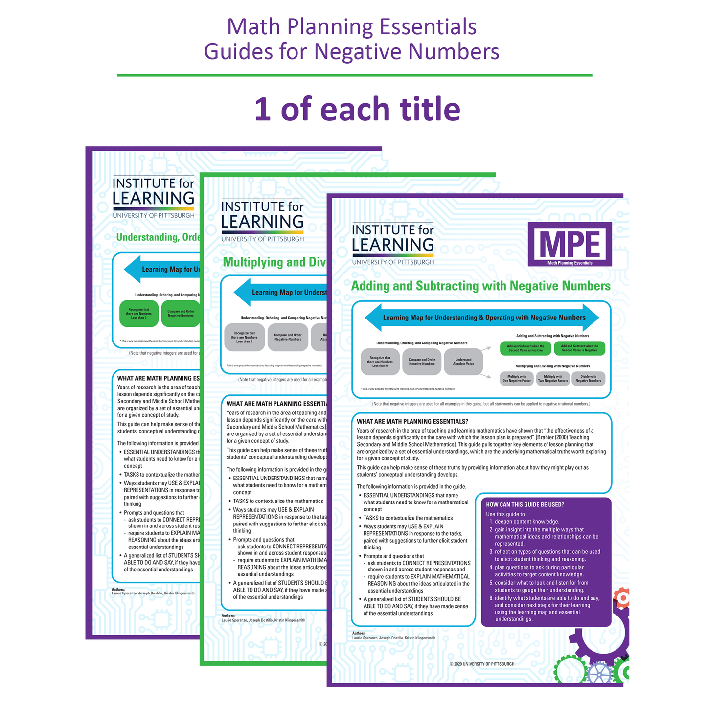 Math Planning Essentials Guides for Negative Numbers