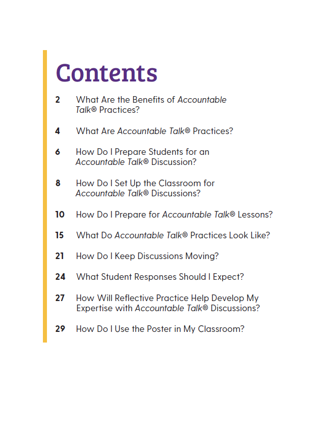 Accountable Talk® English Language Arts Practices Teacher's Toolkit